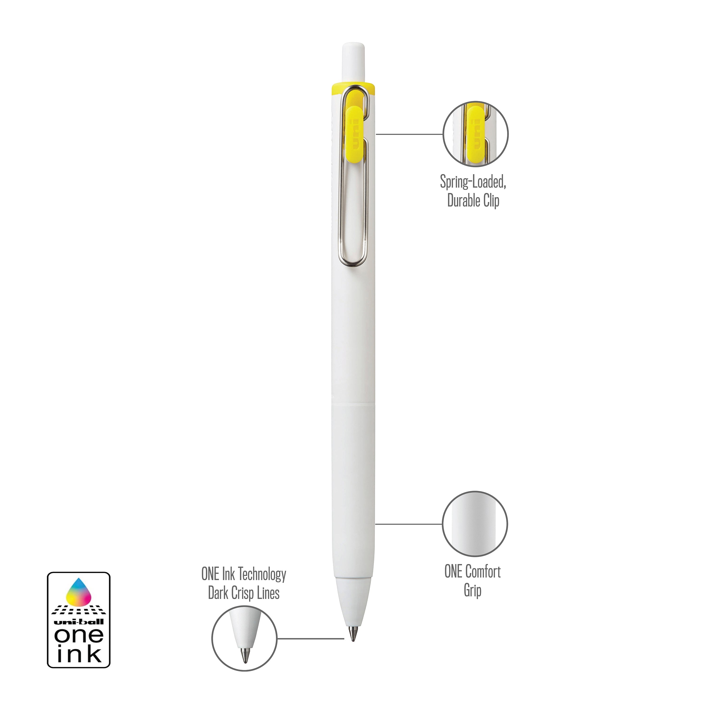 uniball™ ONE, Gel Pen, White Barrel