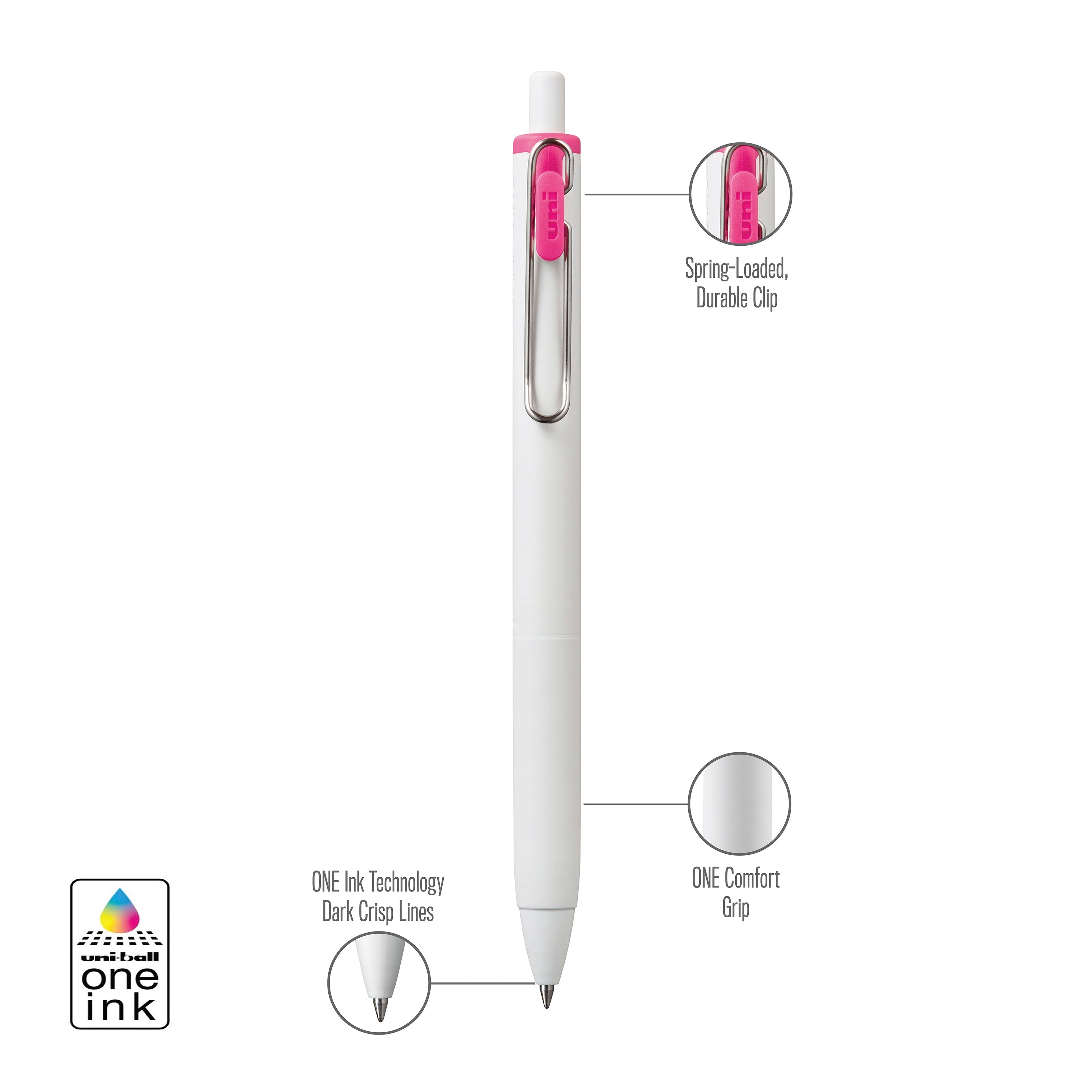 uniball™ ONE, Gel Pen, White Barrel