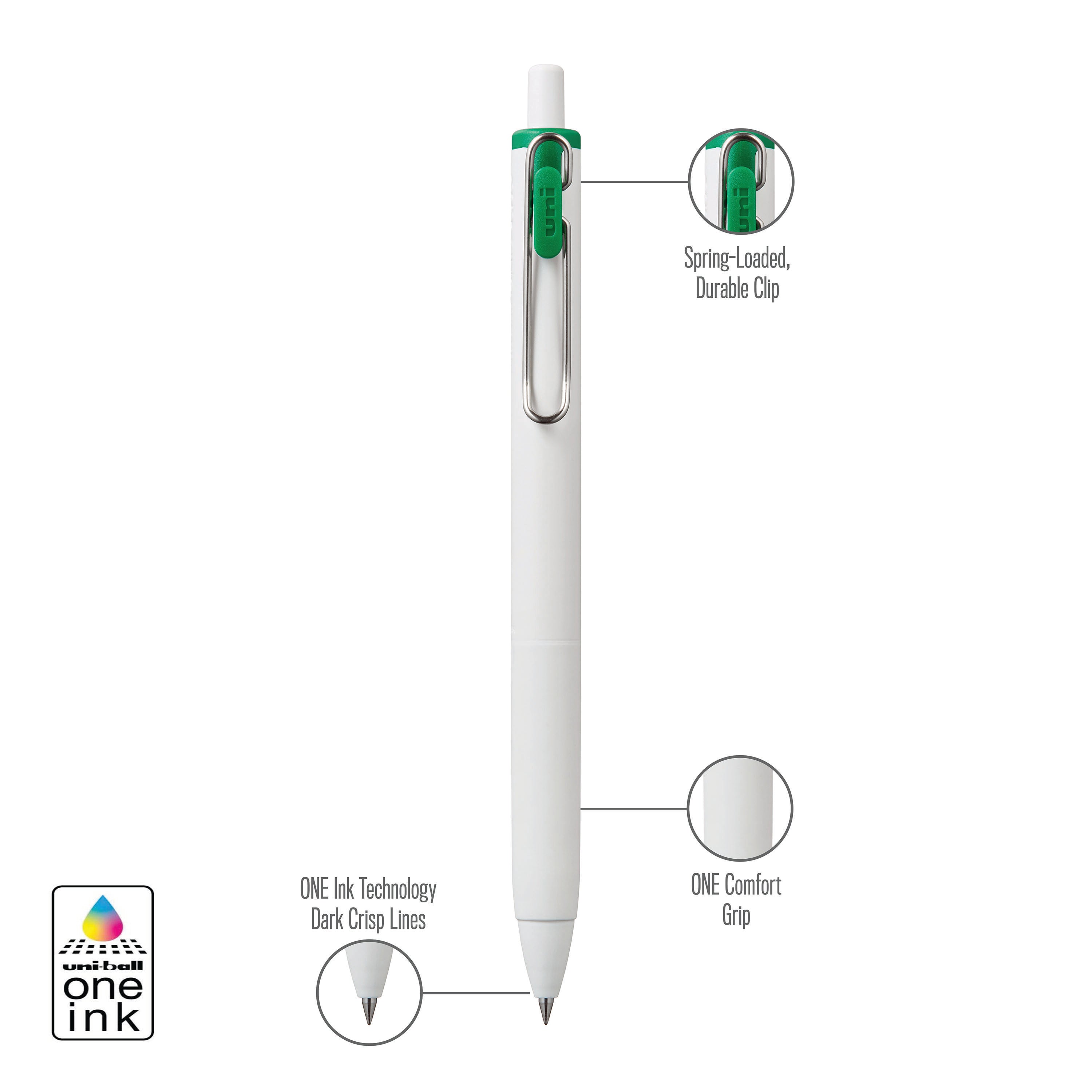 uniball™ ONE, Gel Pen, White Barrel