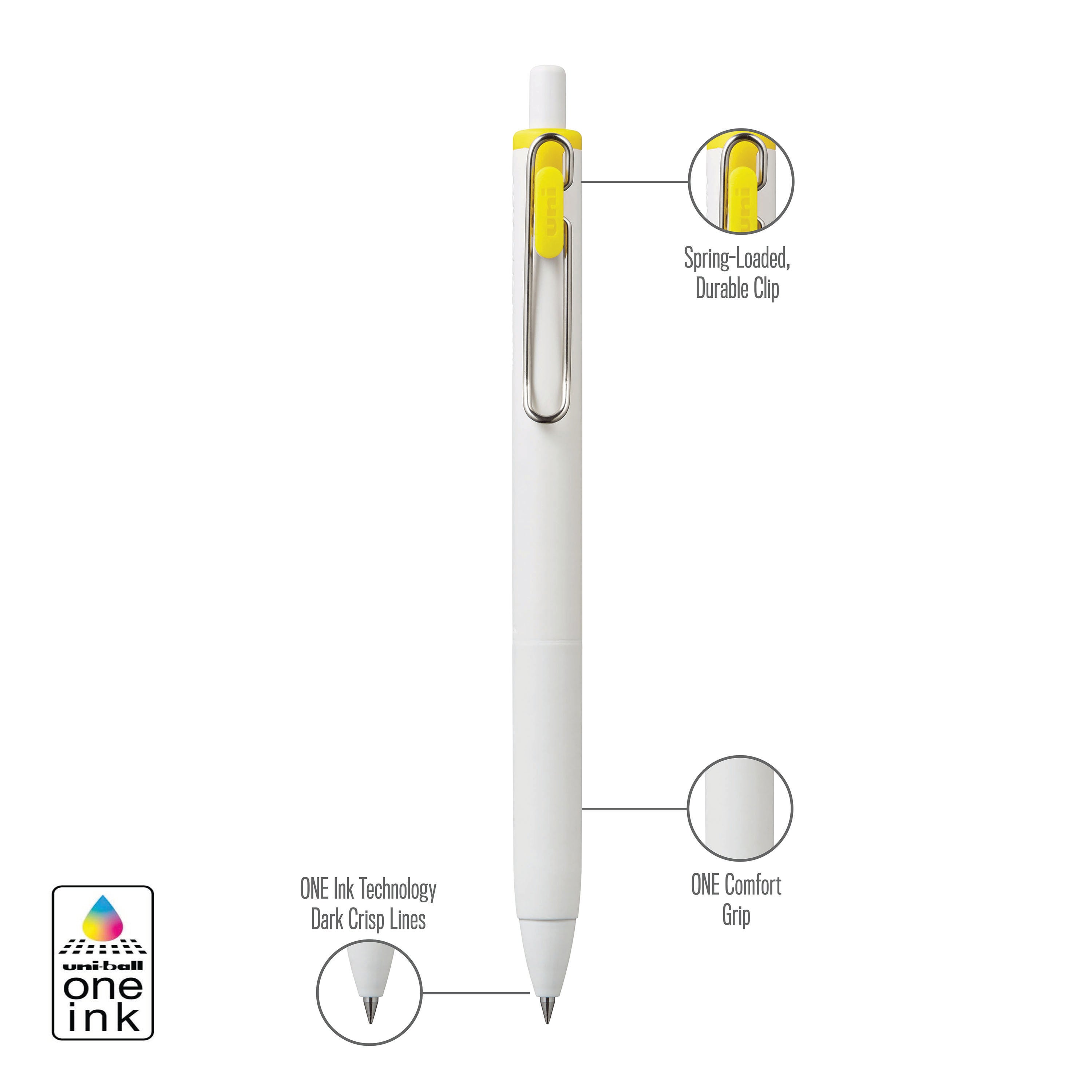 uniball™ ONE, Gel Pen, White Barrel