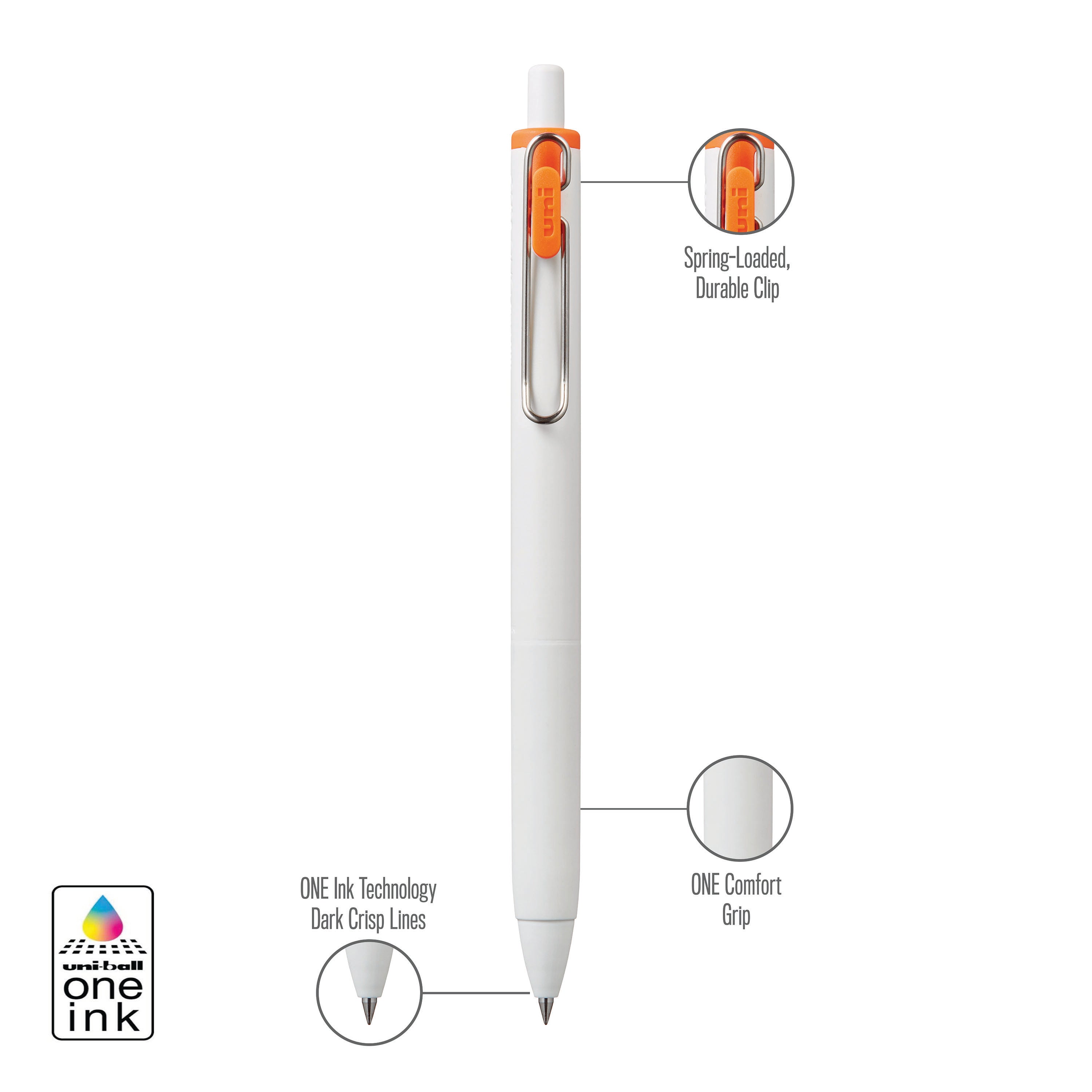 uniball™ ONE, Gel Pen, White Barrel