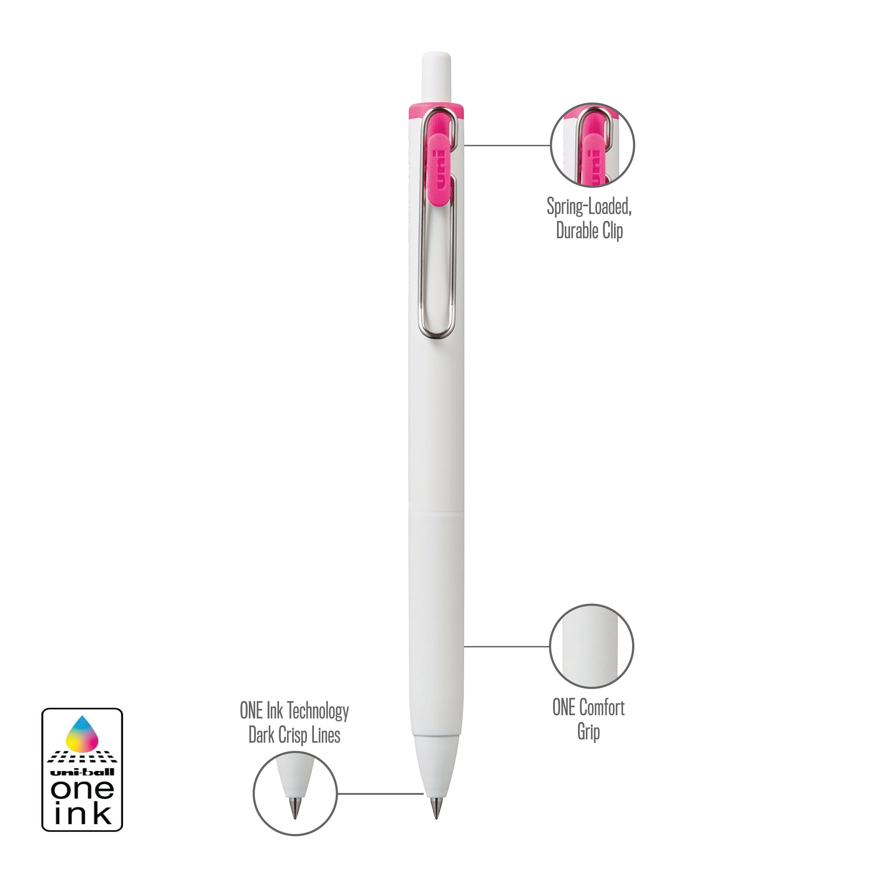 uniball™ ONE, Gel Pen, White Barrel