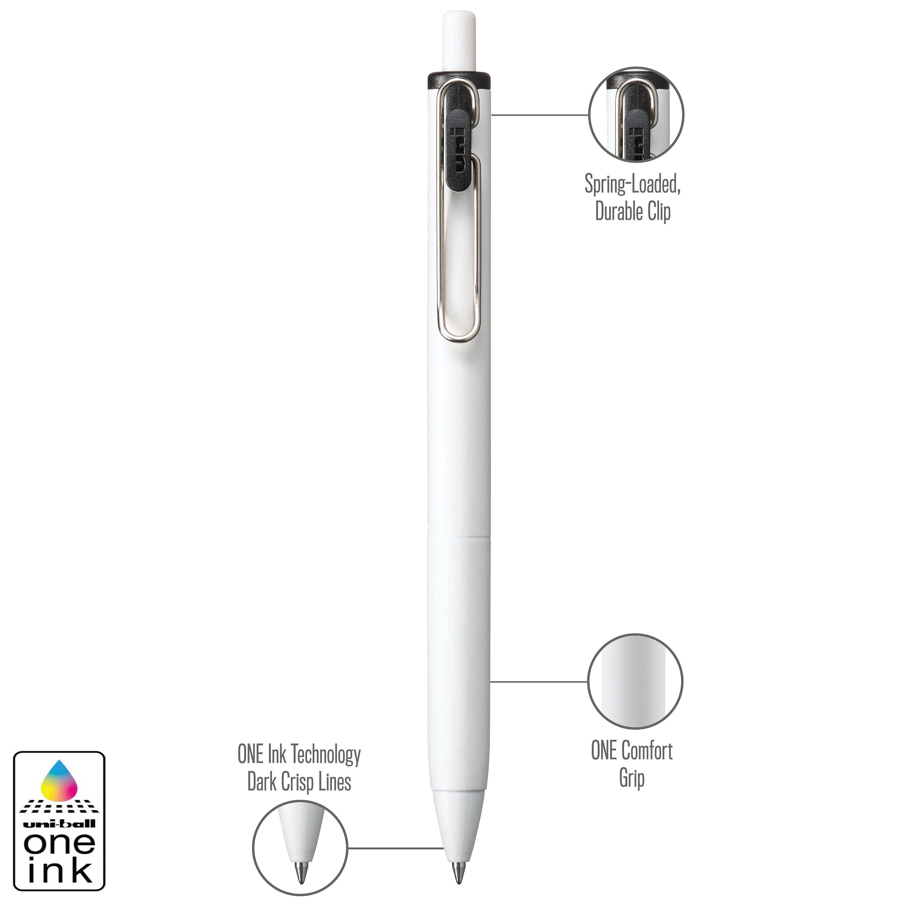 uniball™ ONE, Gel Pen, White Barrel