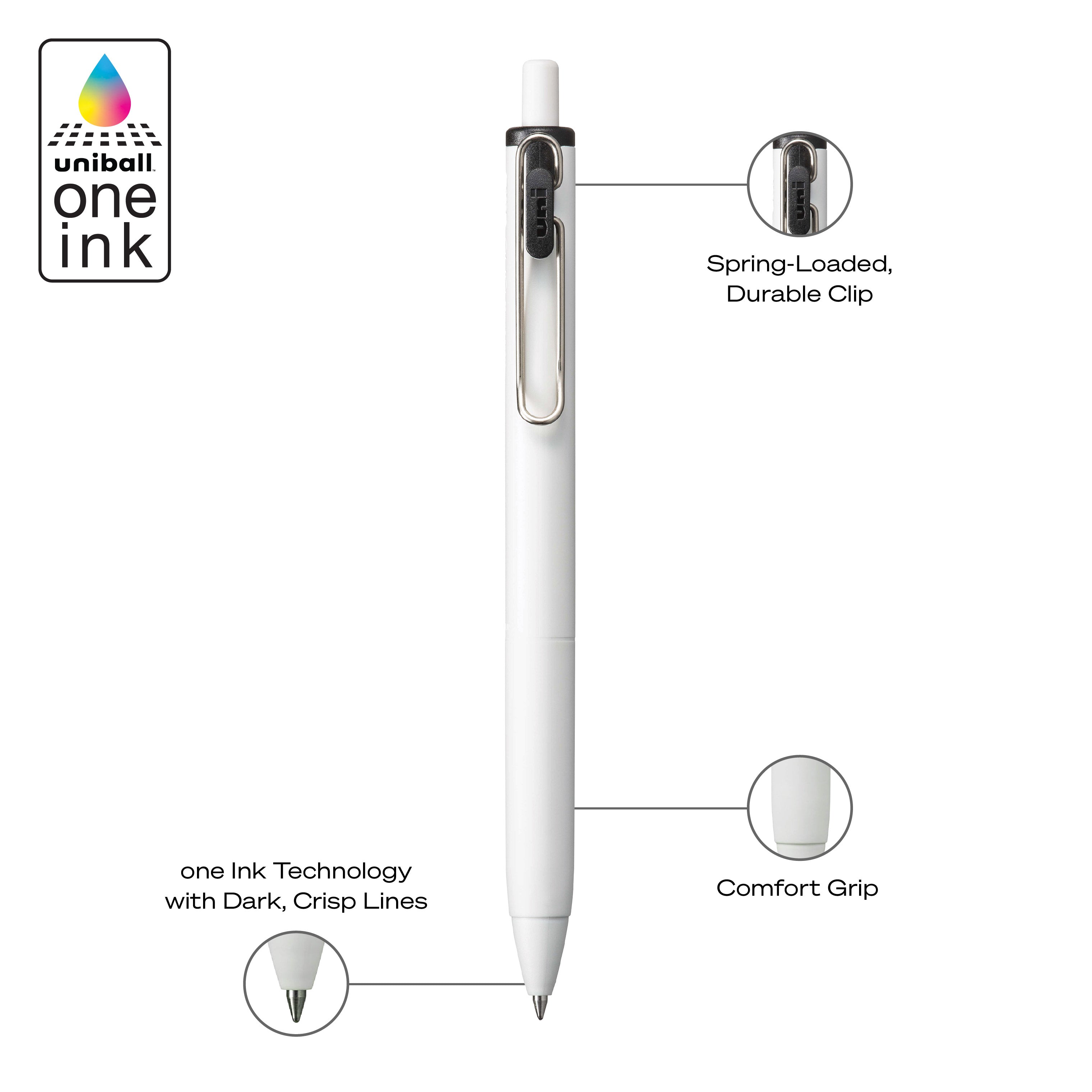 uniball™ ONE, Gel Pen, White Barrel