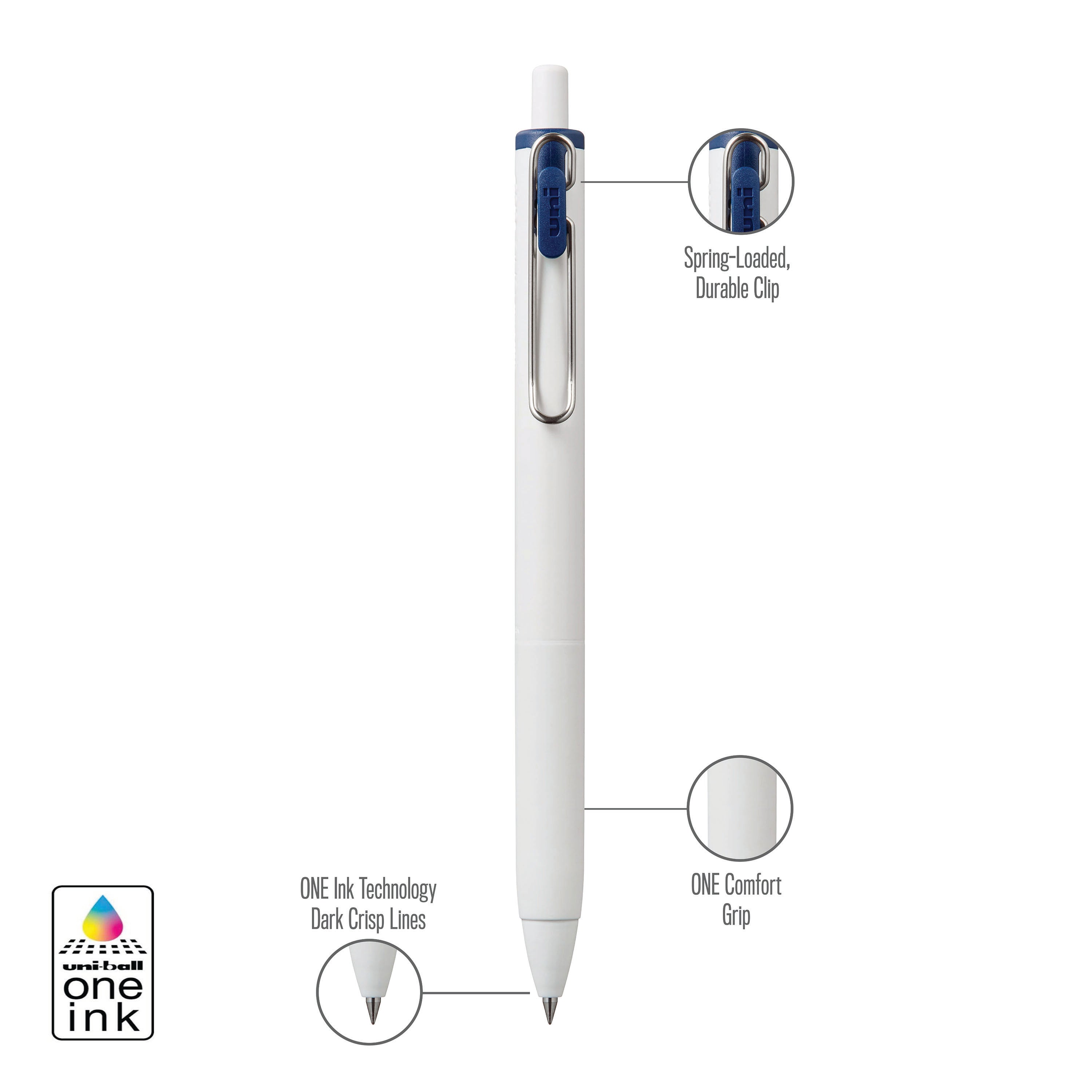 uniball™ ONE, Gel Pen, White Barrel