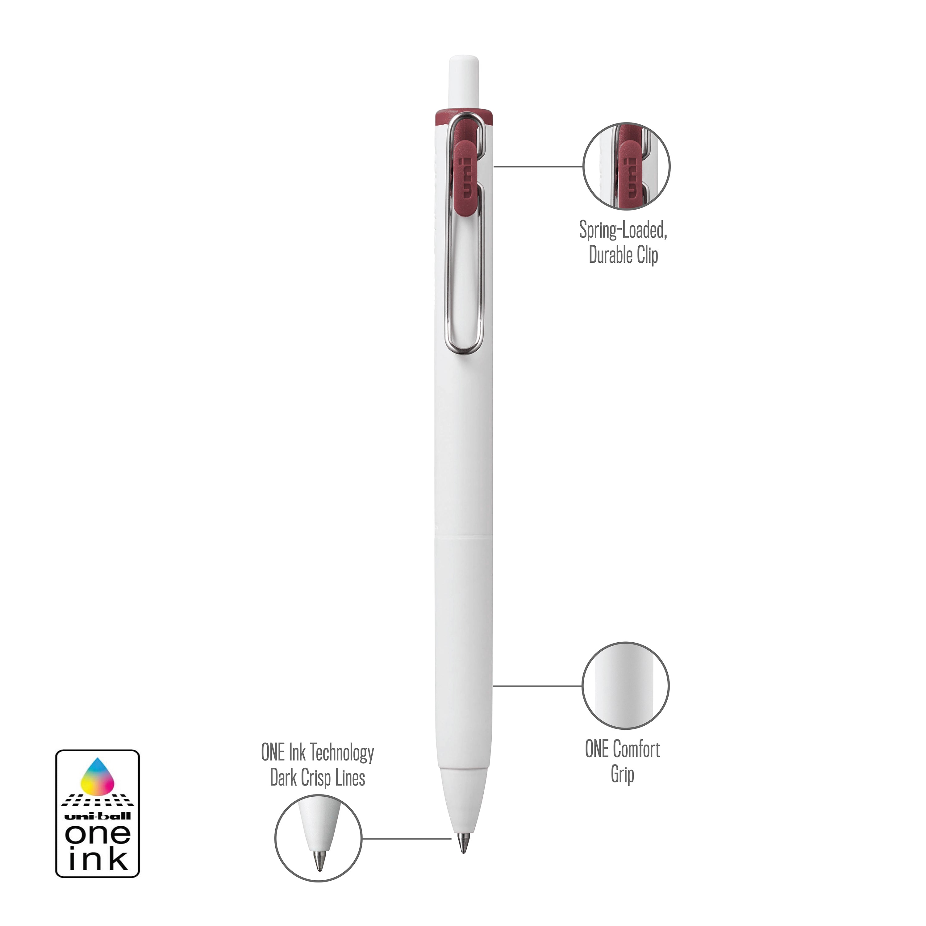 uniball™ ONE, Gel Pen, White Barrel