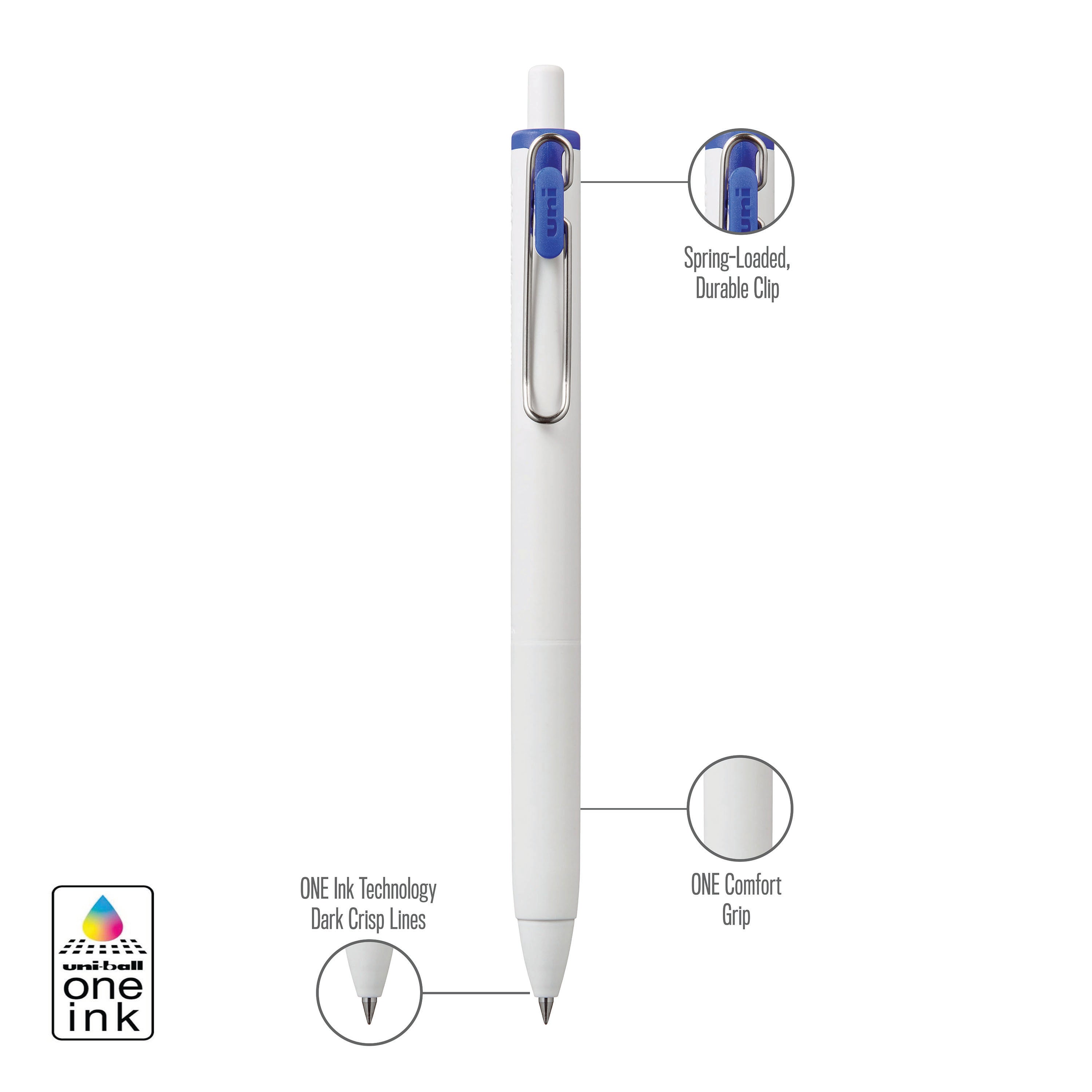 uniball™ ONE, Gel Pen, White Barrel