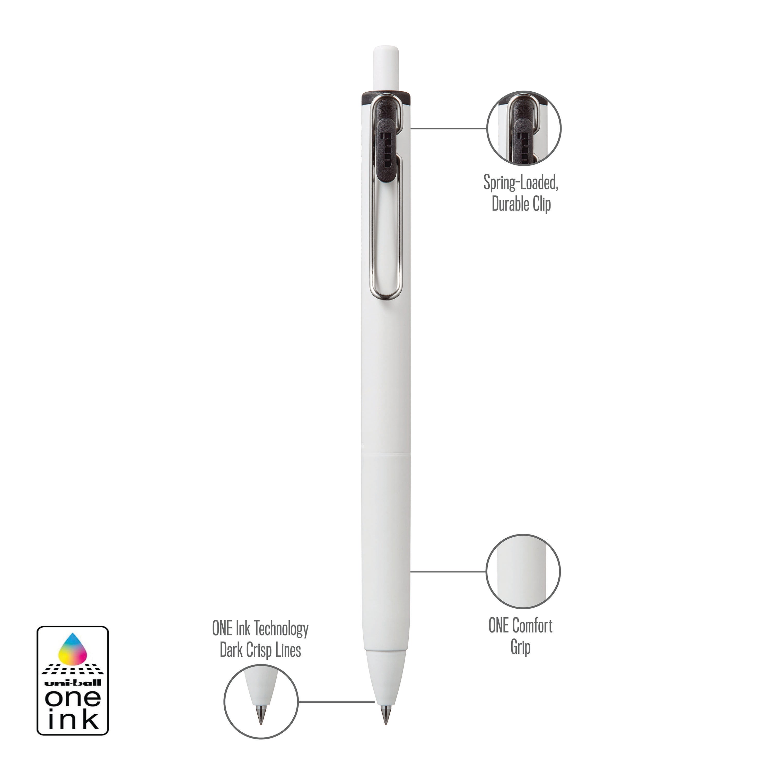 uniball™ ONE, Gel Pen, White Barrel