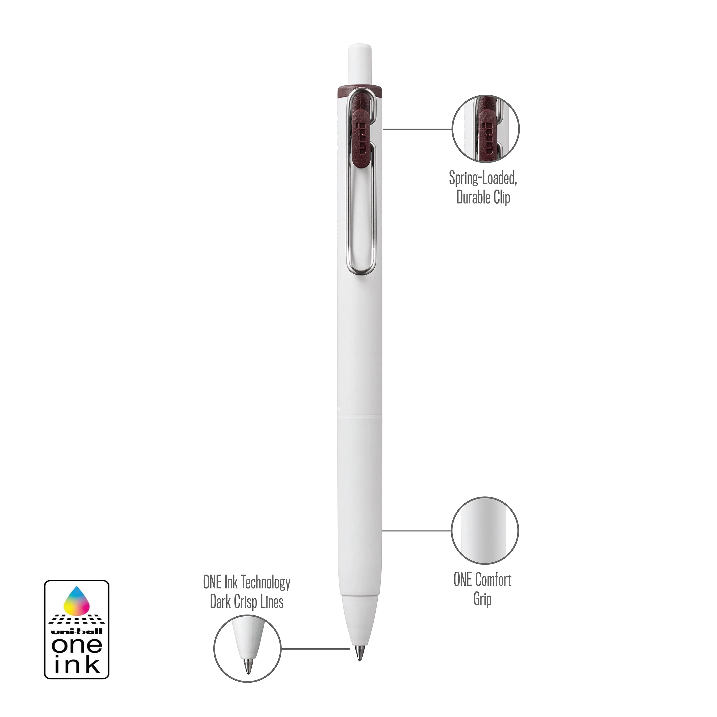uniball™ ONE, Gel Pen, White Barrel