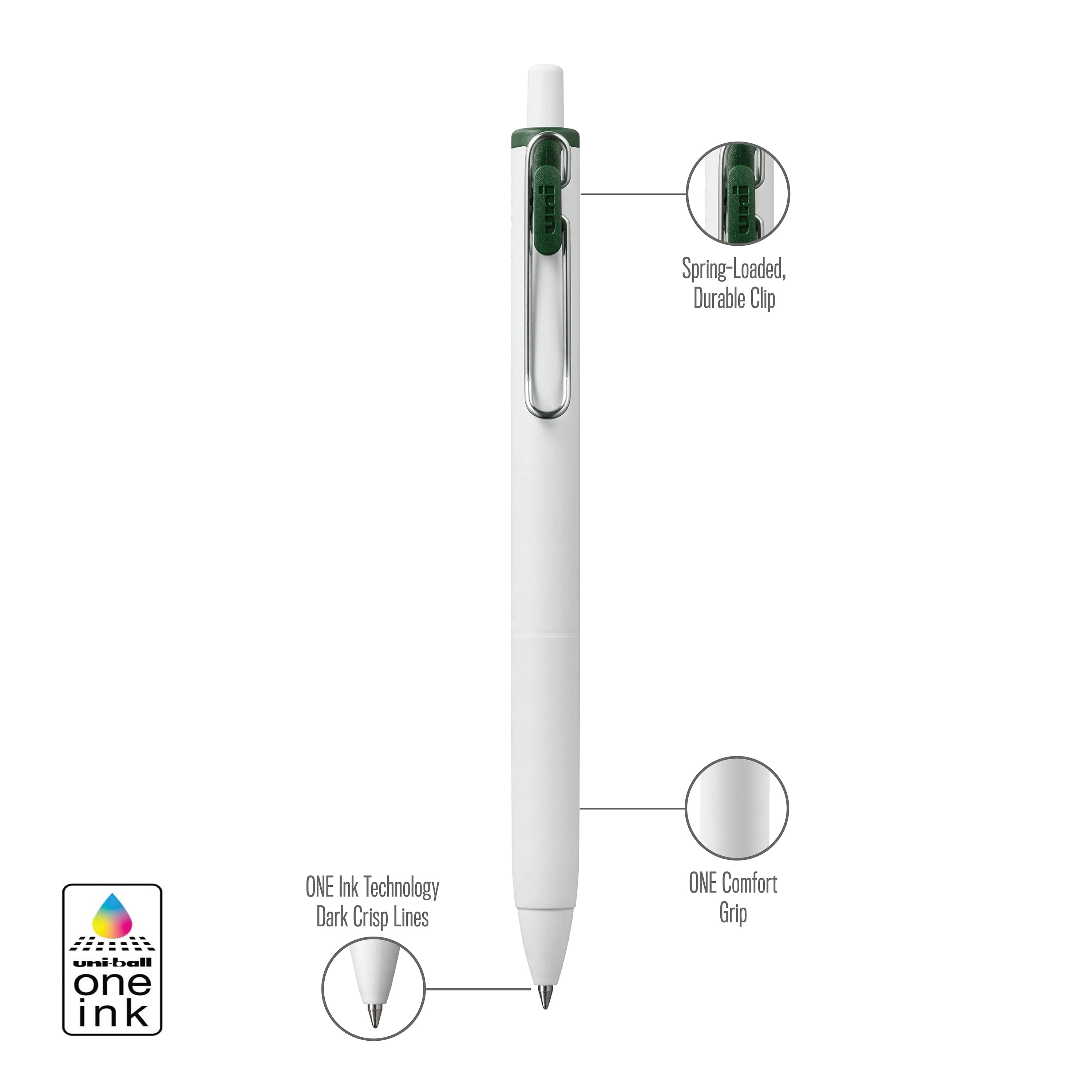 uniball™ ONE, Gel Pen, White Barrel
