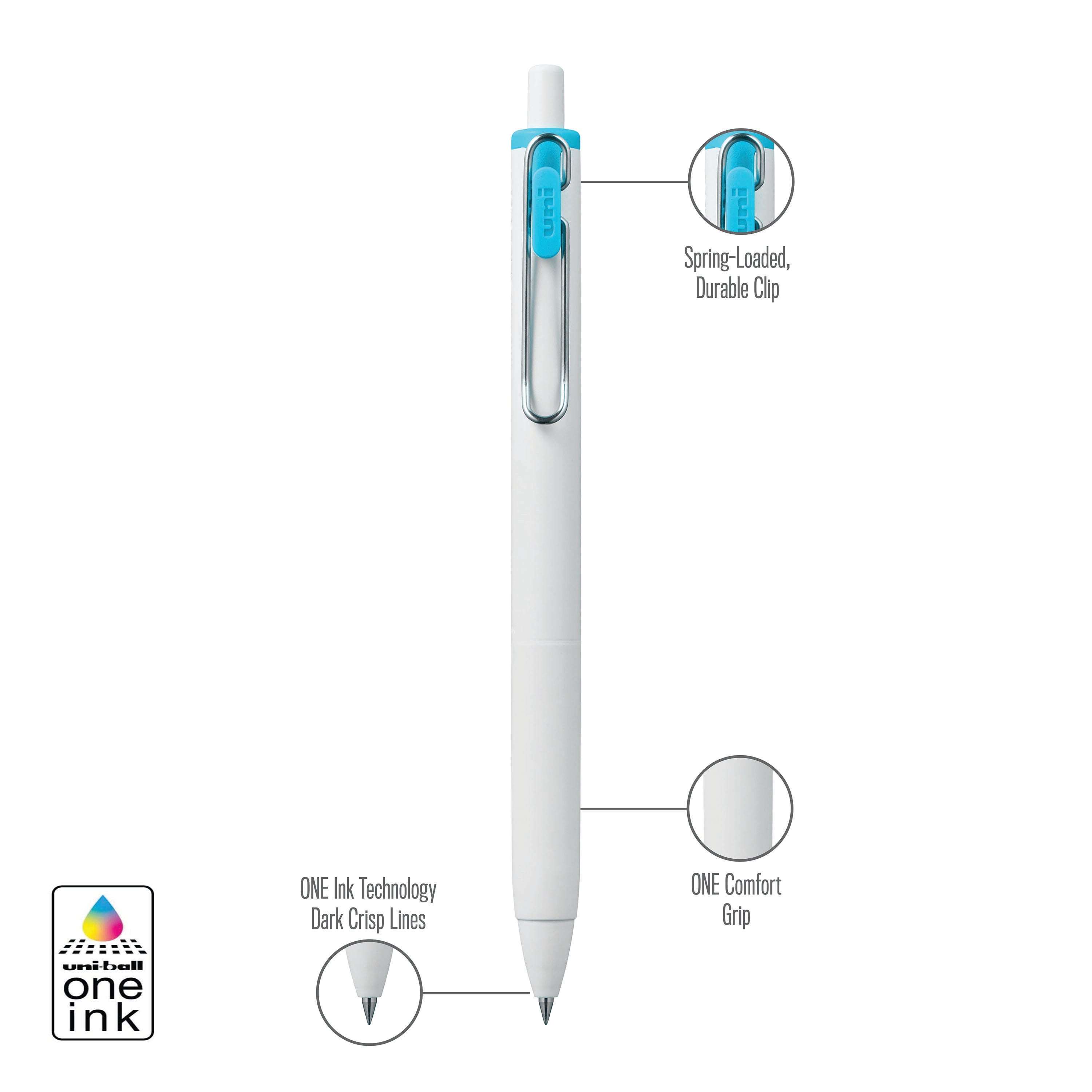 uniball™ ONE, Gel Pen, White Barrel