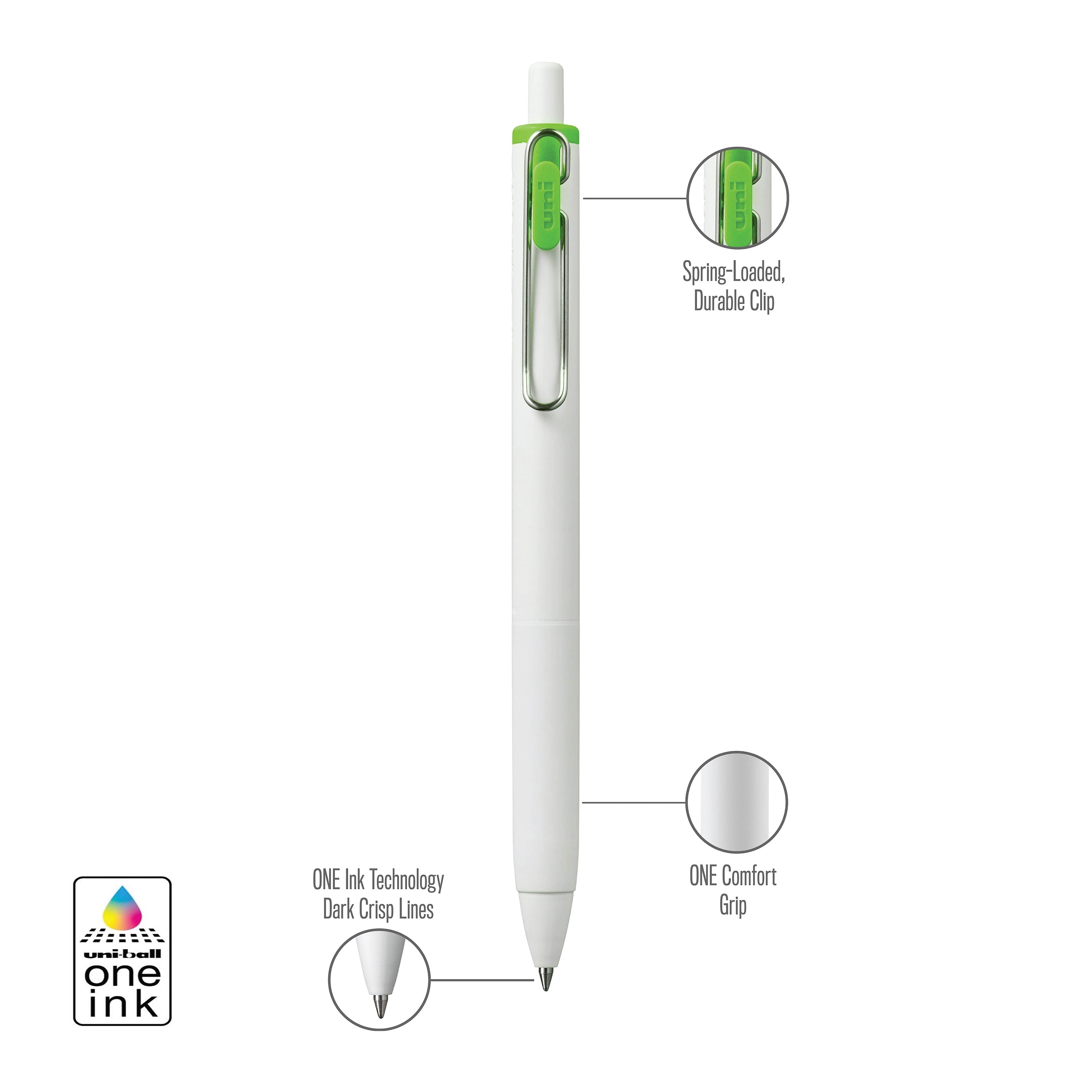 uniball™ ONE, Gel Pen, White Barrel