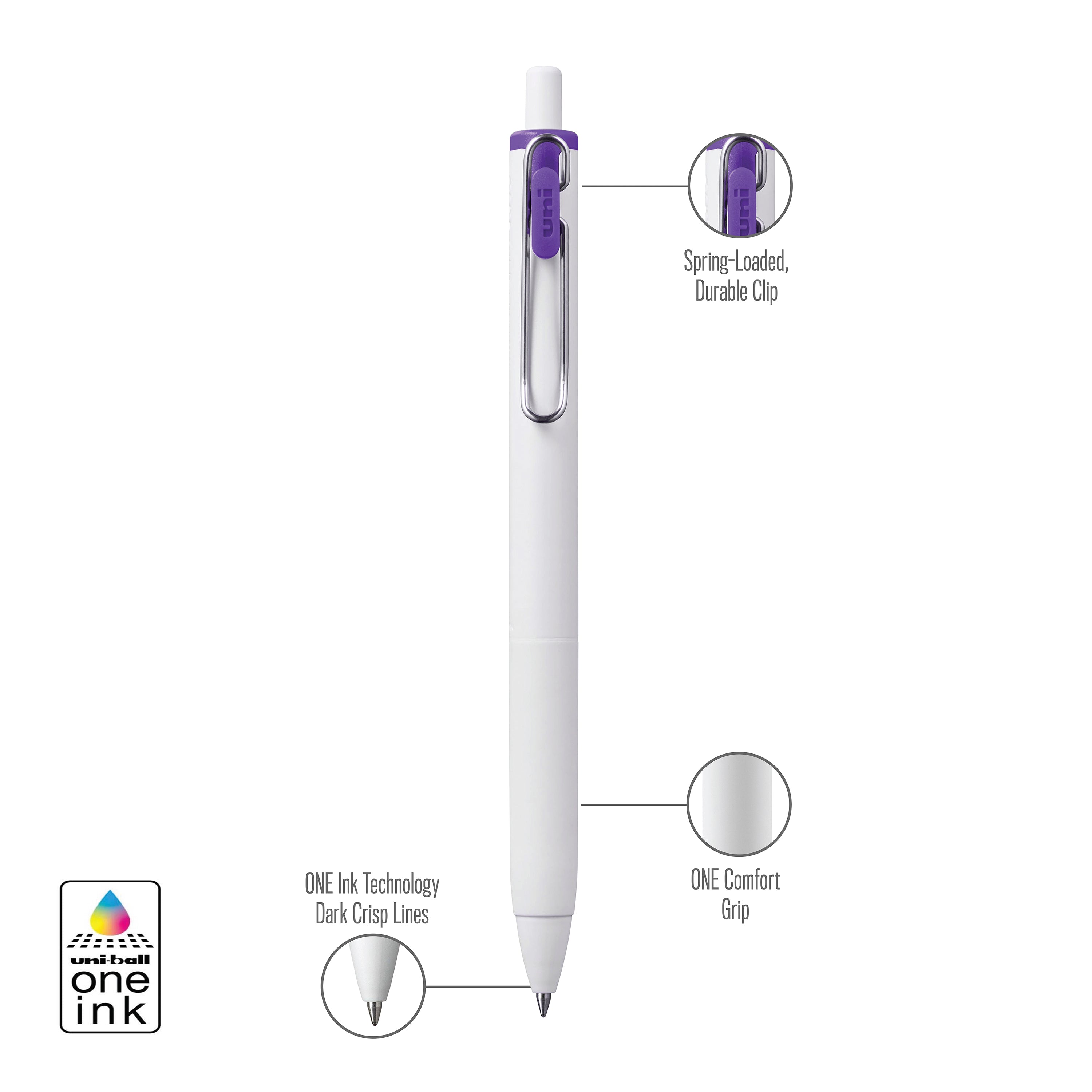 uniball™ ONE, Gel Pen, White Barrel