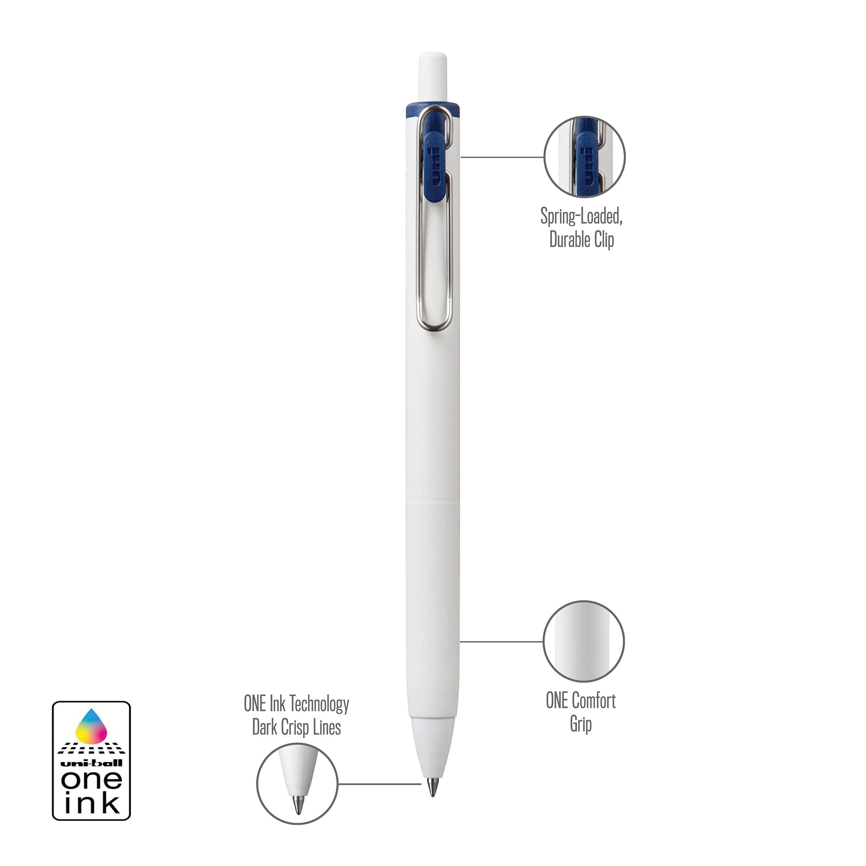 uniball™ ONE, Gel Pen, White Barrel