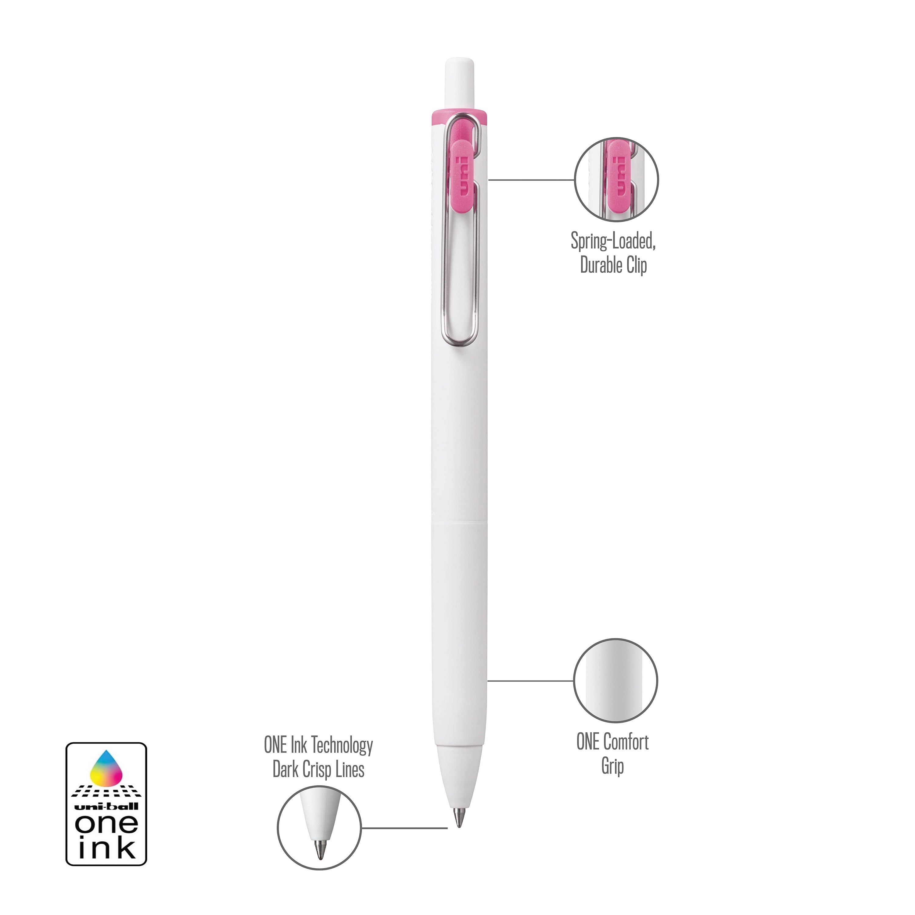 uniball™ ONE, Gel Pen, White Barrel