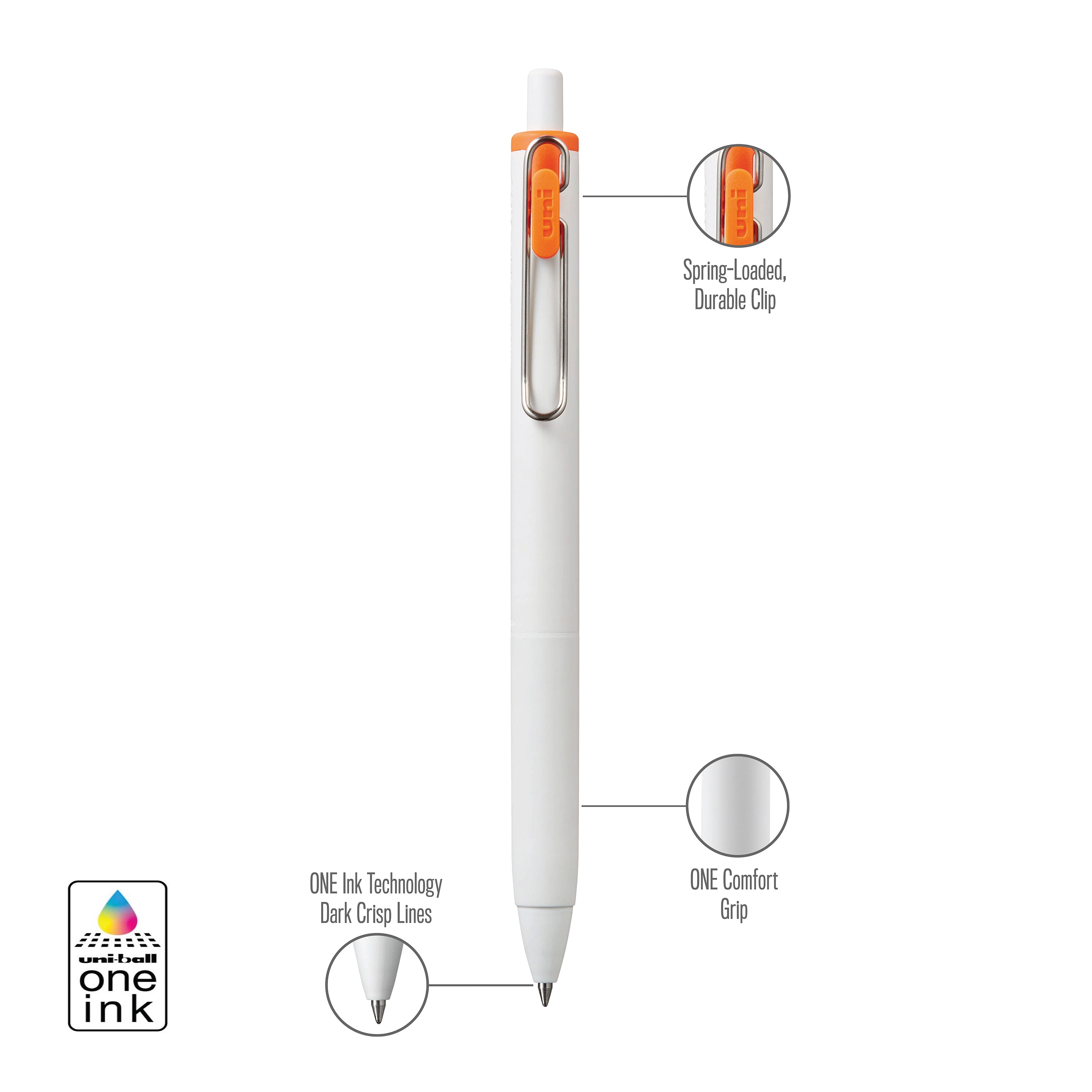uniball™ ONE, Gel Pen, White Barrel