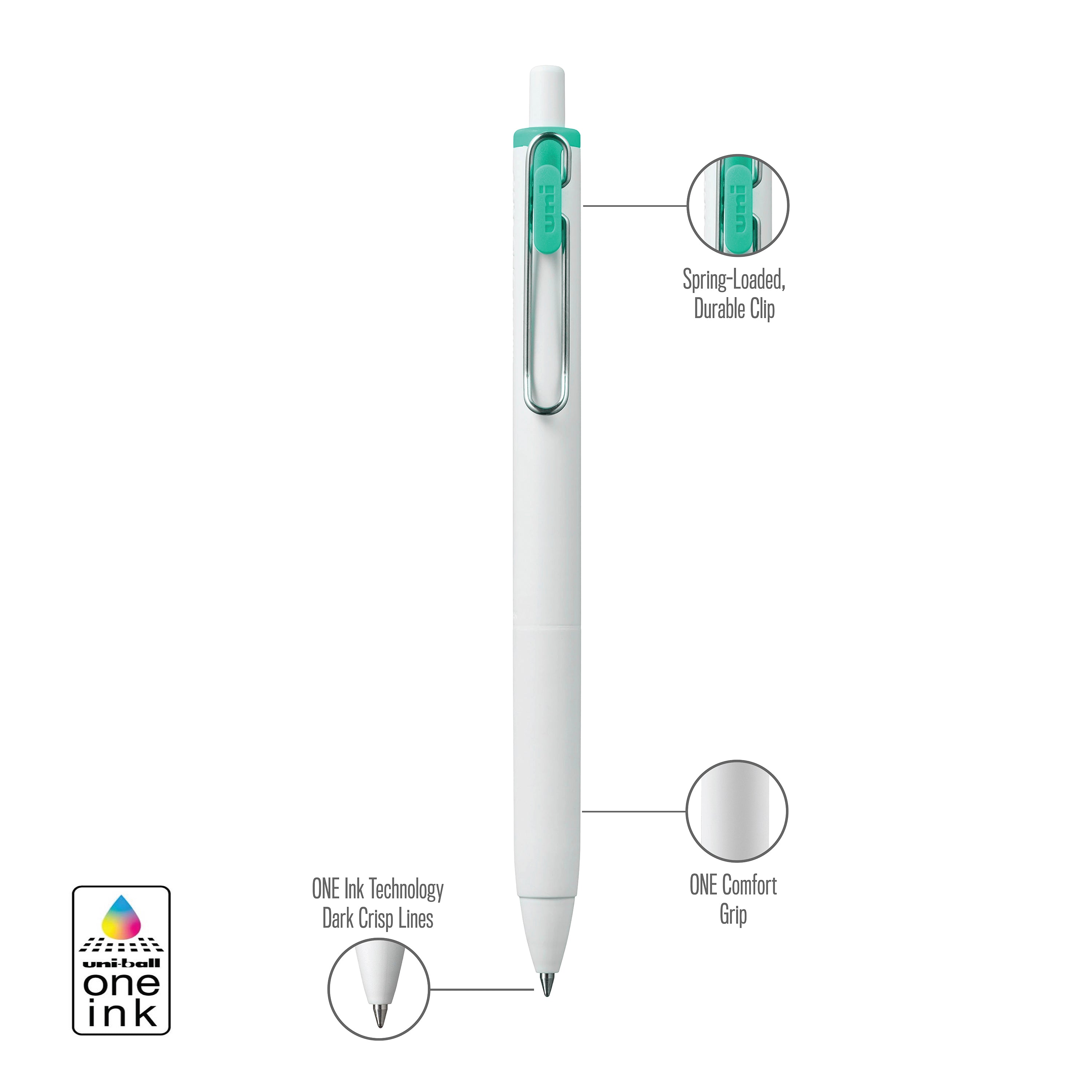 uniball™ ONE, Gel Pen, White Barrel