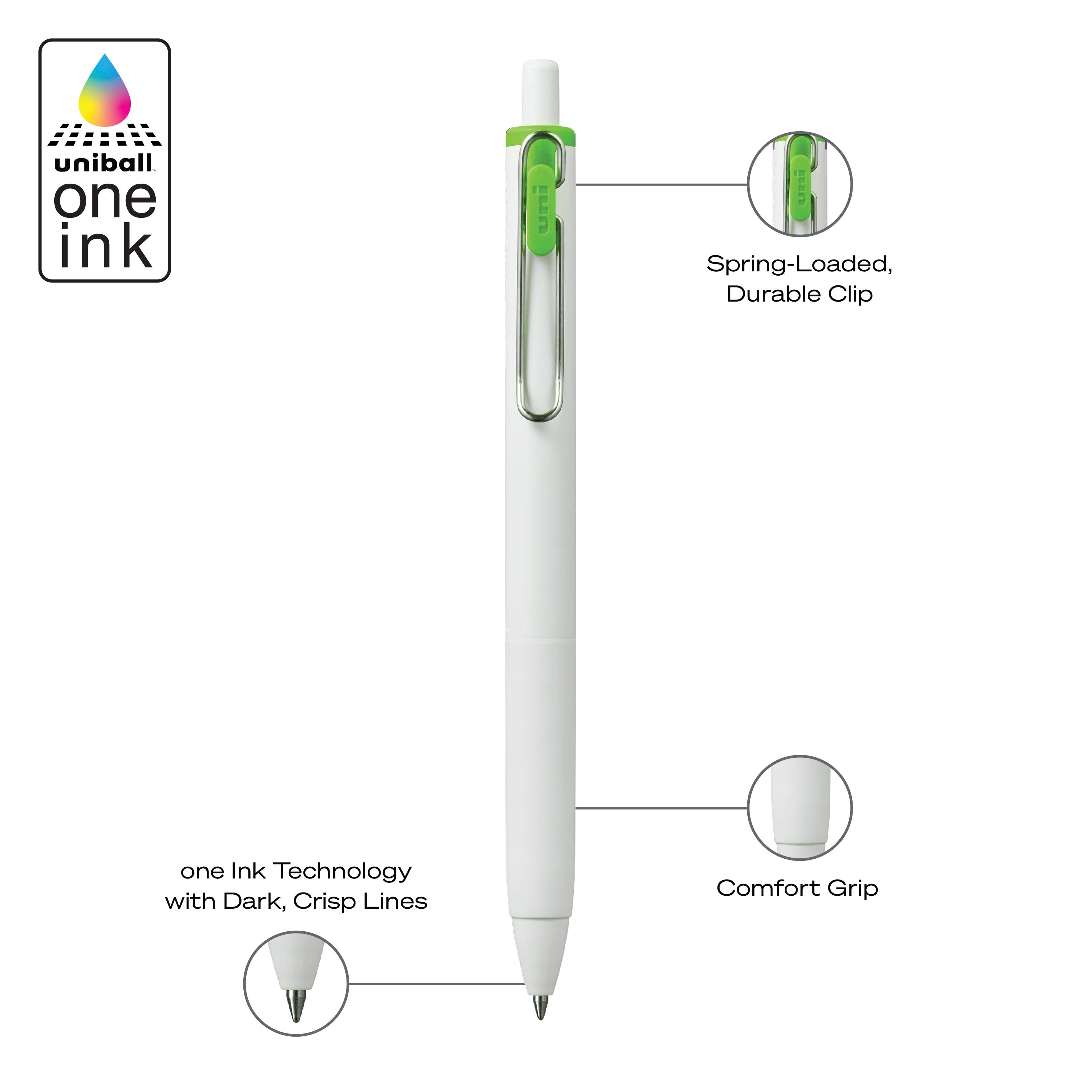 uniball™ ONE, Gel Pen, White Barrel