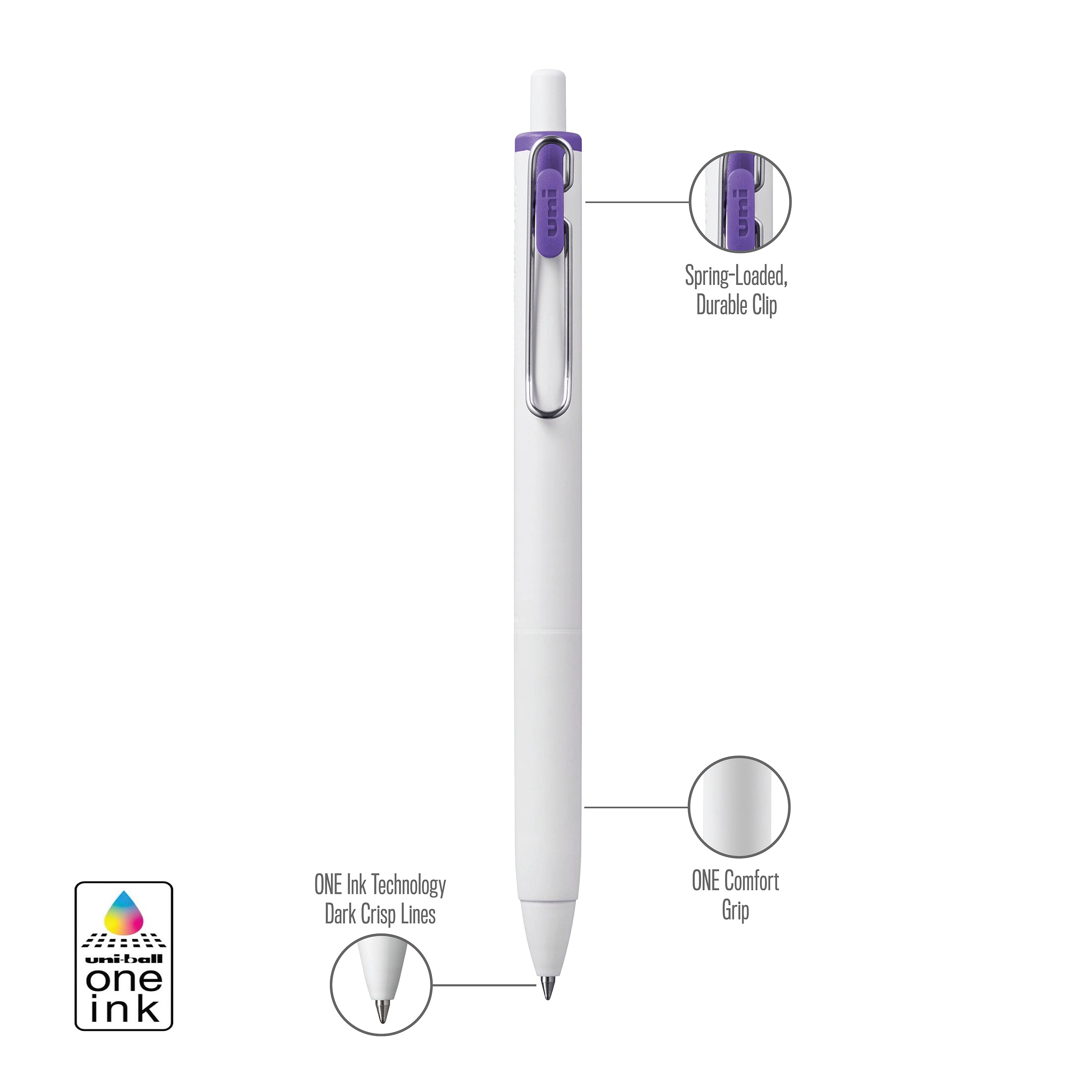 uniball™ ONE, Gel Pen, White Barrel