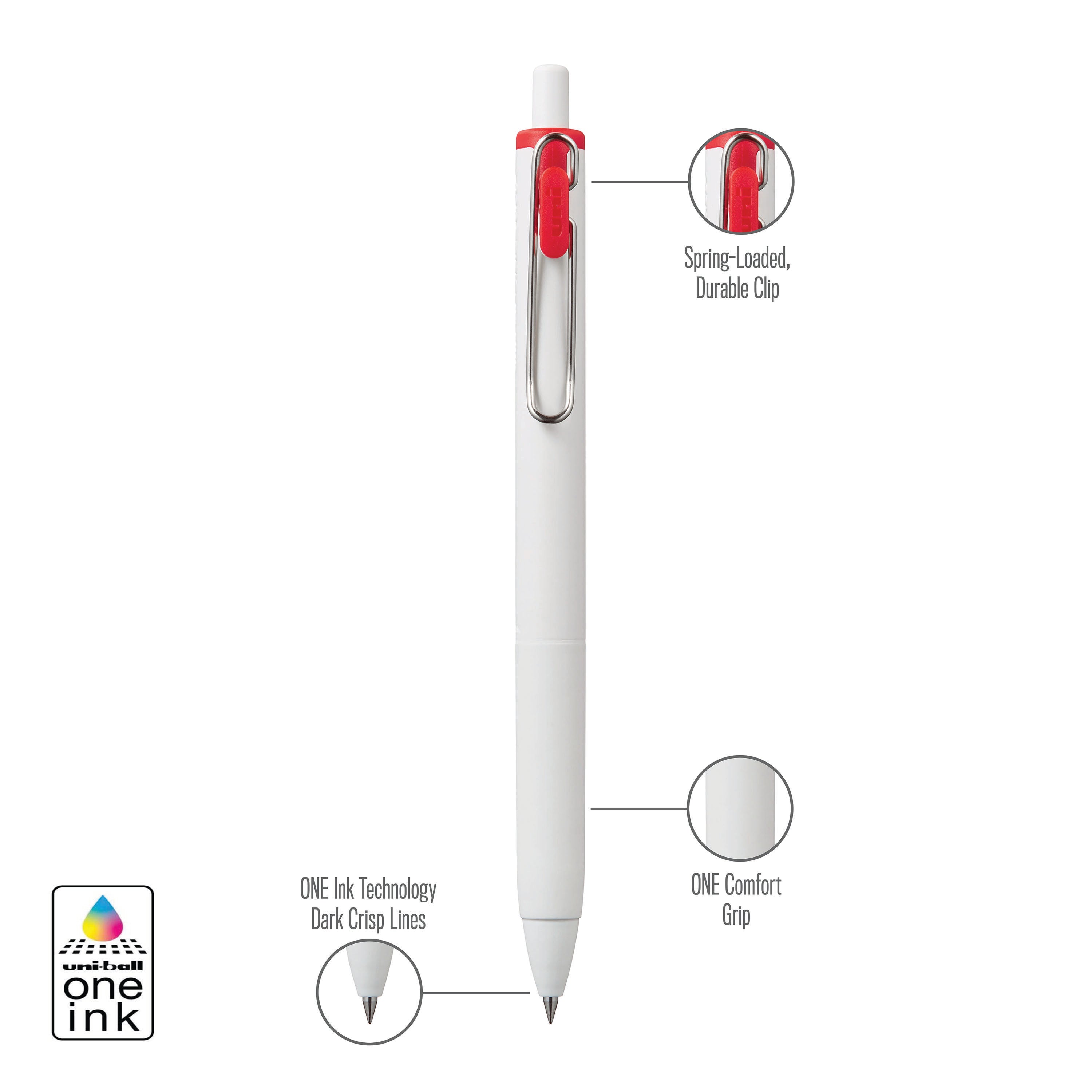 uniball™ ONE, Gel Pen, White Barrel